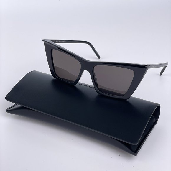 NEW Saint Laurent New Wave SL372 001 Women Black Cat Eye Sunglasses - Picture 3 of 16